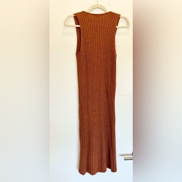 Madewell Button Front Tank Sweater Midi Dress Brown Size XS - Picture 9 of 11